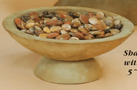 Thumbnail for Shallow Bowl with Base Cast Stone Outdoor Garden Planter Planter Tuscan 