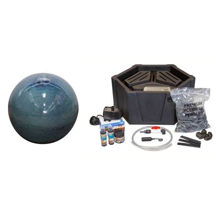 Sphere FNT2276 Ceramic Vase Complete Fountain Kit Vase Fountain Blue Thumb 