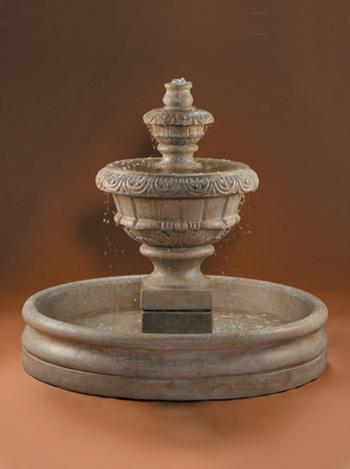 Roma Fountain, Small with 46" Basin Fountain Fiore Stone 