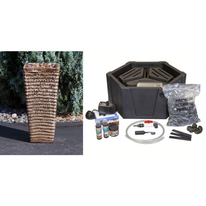 Closed Top FNT2349 Ceramic Vase Complete Fountain Kit Vase Fountain Blue Thumb 