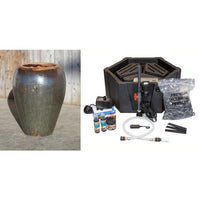 Thumbnail for Tuscany FNT2359 Ceramic Triple Vase Complete Fountain Kit Vase Fountain Blue Thumb 
