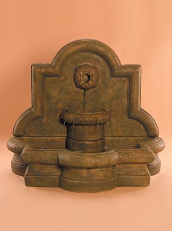 Rosette Quatrefoil Wall Fountain Fountain Fiore Stone 