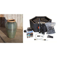 Thumbnail for Tuscany FNT2360 Ceramic Triple Vase Complete Fountain Kit Vase Fountain Blue Thumb 