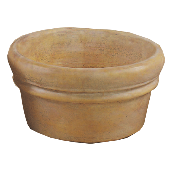 Low Rolled Rim Pot Cast Stone Outdoor Garden Planter Planter Tuscan 
