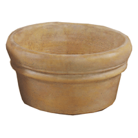 Thumbnail for Low Rolled Rim Pot Cast Stone Outdoor Garden Planter Planter Tuscan 