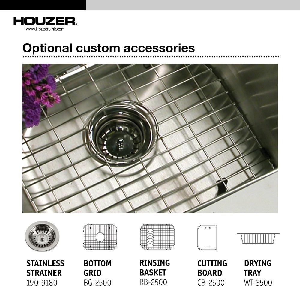 Houzer Glowtone Series Topmount Stainless Steel Kitchen Sink, 8-Inch Deep Kitchen Sink - Topmount Houzer 