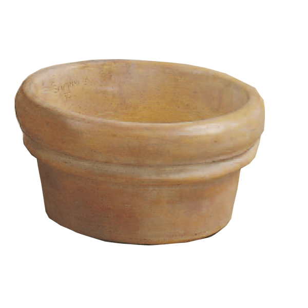 Low Rolled Rim Pot Cast Stone Outdoor Garden Planter Planter Tuscan 