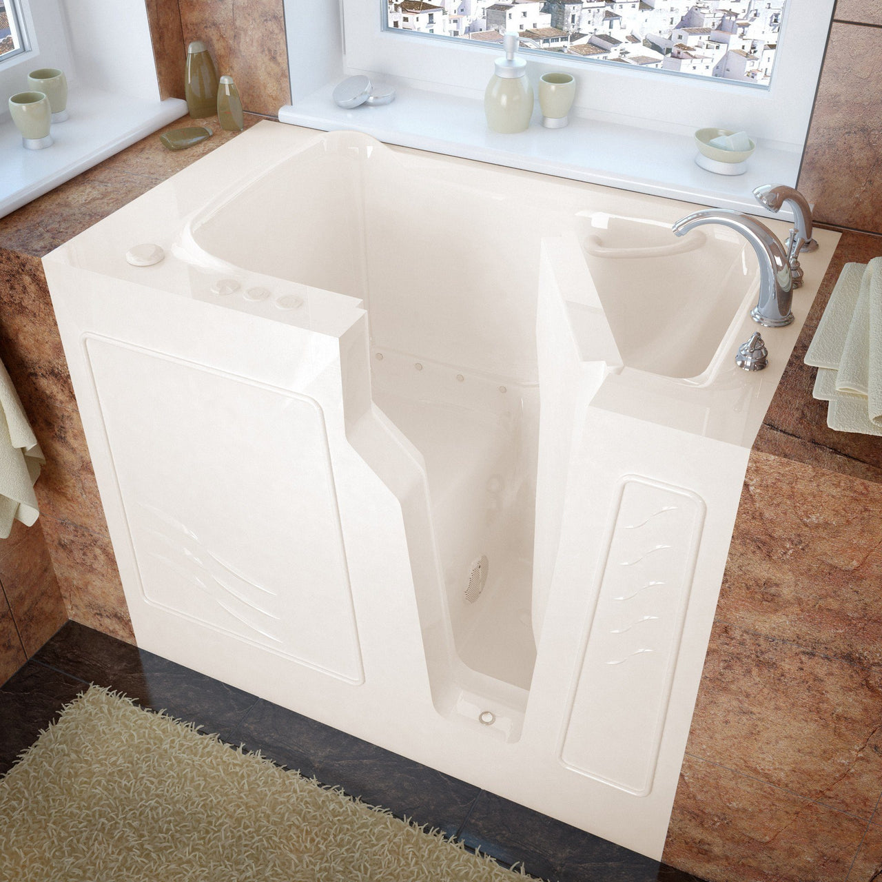 MediTub 2646RBA Walk-In 26 x 46 Right Drain Biscuit Air Jetted Walk-In Bathtub Walk In Tubs MediTub 