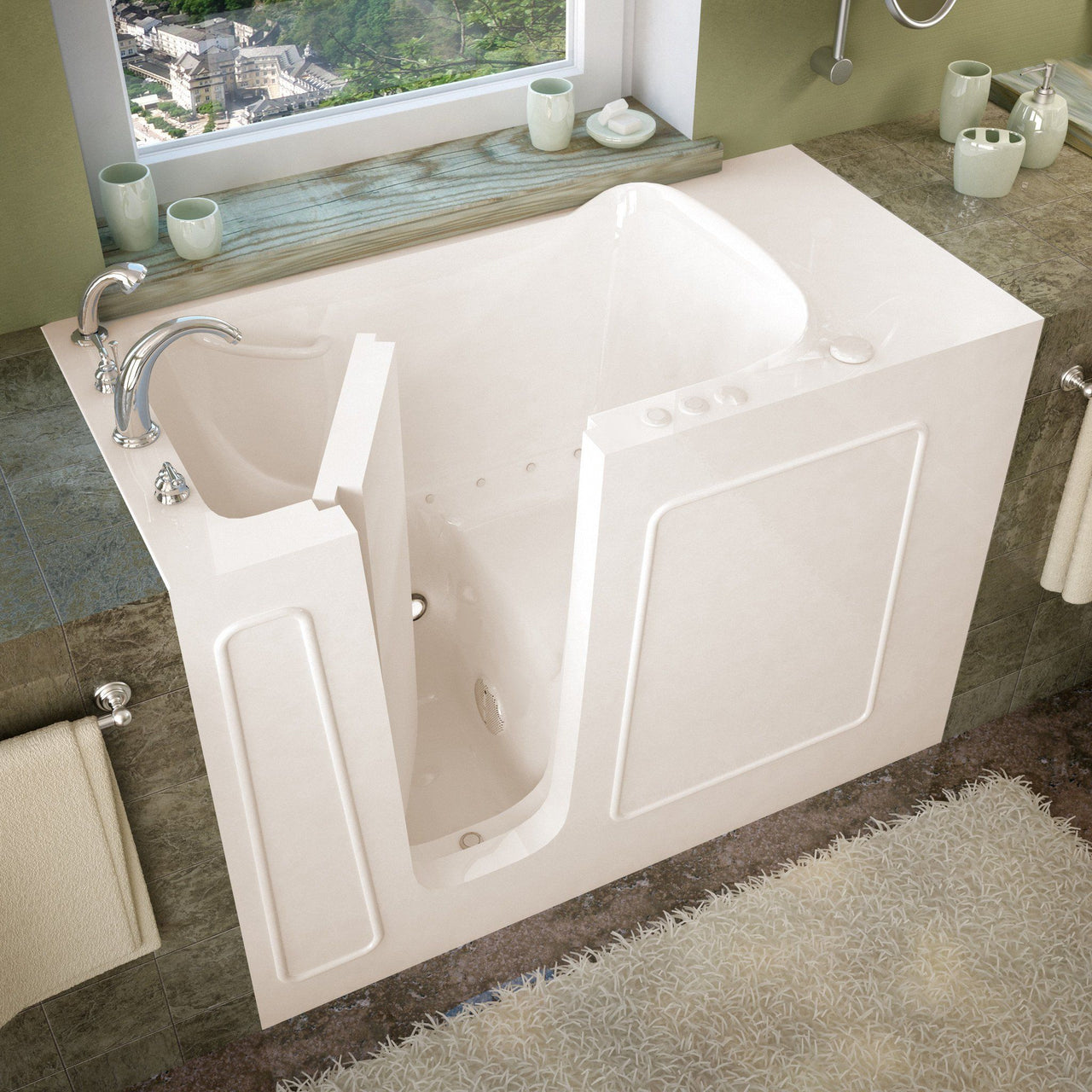 MediTub 2653LBA Walk-In 26 x 53 Left Drain Biscuit Air Jetted Walk-In Bathtub Walk In Tubs MediTub 
