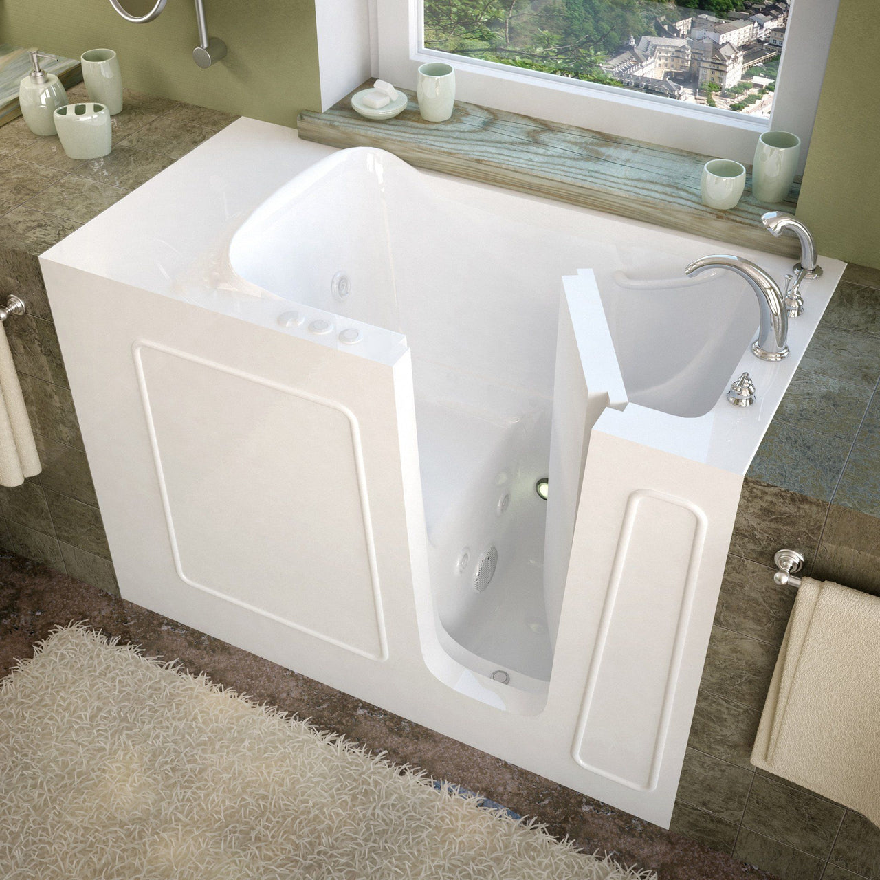 MediTub Walk-In 26 x 53 Right Drain White Whirlpool Jetted Walk-In Bathtub Walk In Tubs MediTub 
