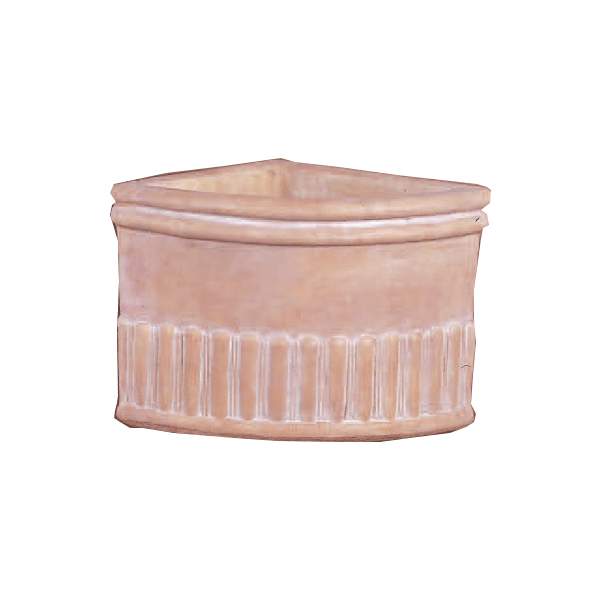 Fluted Corner Pot Cast Stone Outdoor Garden Planter Planter Tuscan 