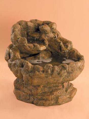 Rock Fountain with Pond Pedestal Fountain Fiore Stone 