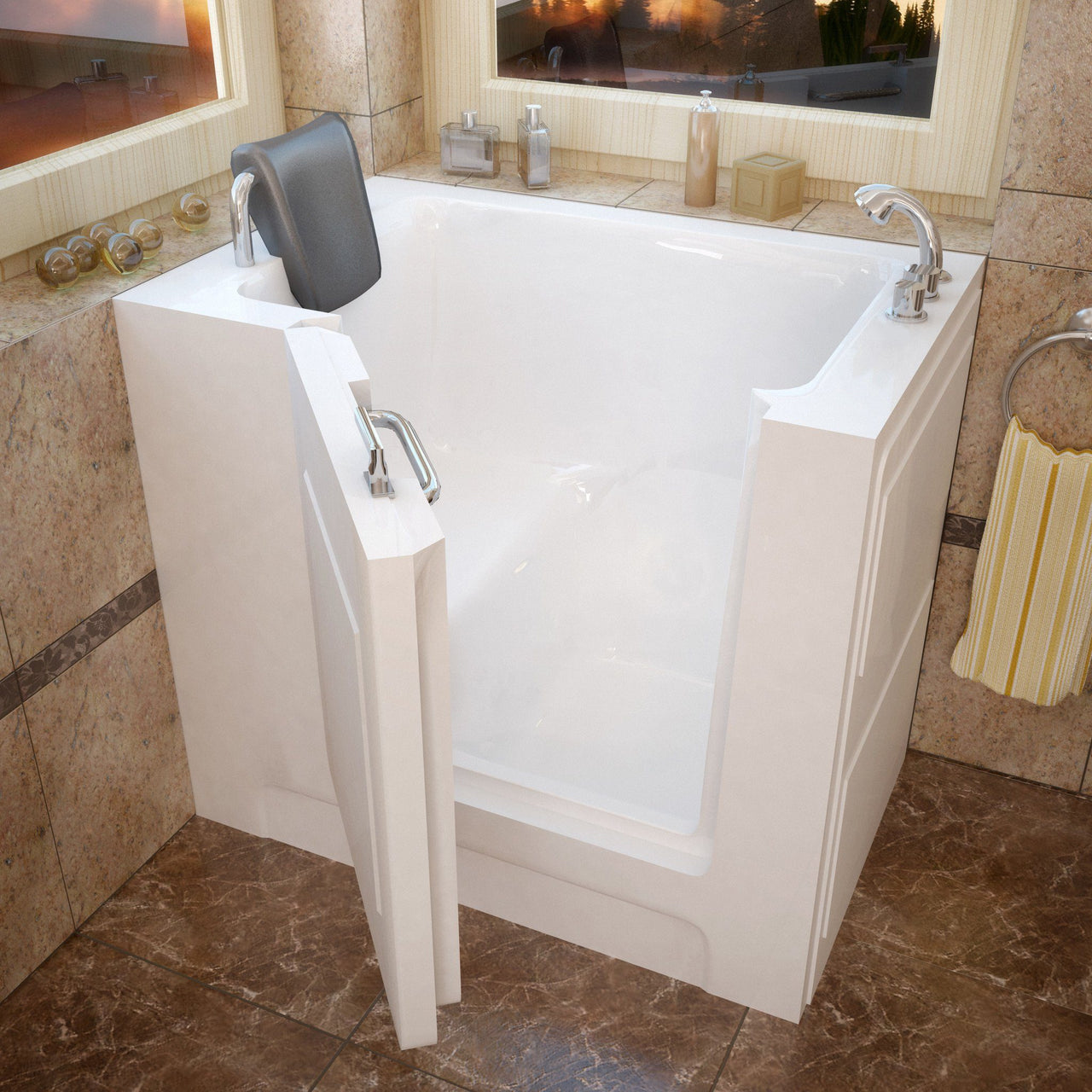 MediTub 2739RWS Walk-In 27 x 39 Right Drain White Soaking Walk-In Bathtub Walk In Tubs MediTub 