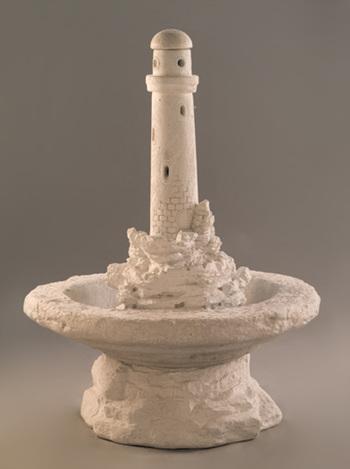 Lighthouse on Island Fountain Fountain Fiore Stone 
