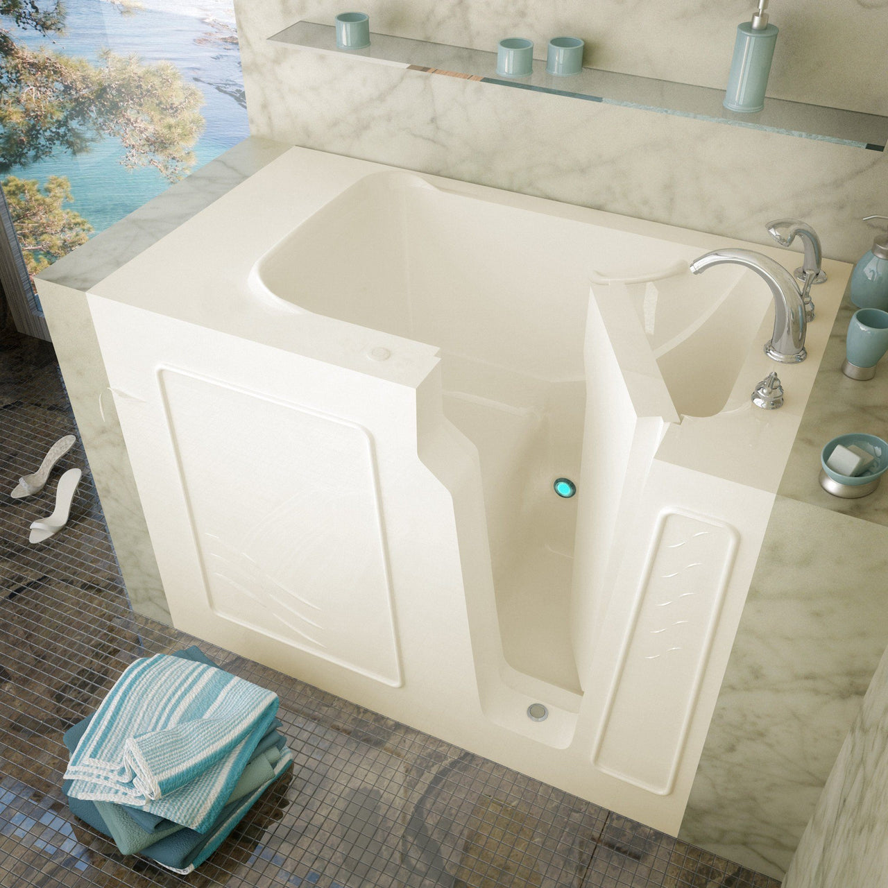 MediTub 2952LBS Walk-In 29 x 52 Left Drain Biscuit Soaking Walk-In Bathtub Walk In Tubs MediTub 
