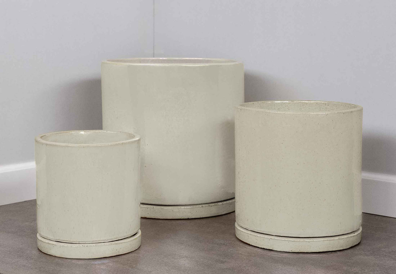 Copy of Campania International Glazed Pottery I/O Cylinder Planter Urn/Planter Campania International Cream 