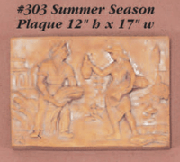 Thumbnail for Season Plaque Cast Stone Outdoor Asian Collection Wall Ornament Tuscan 