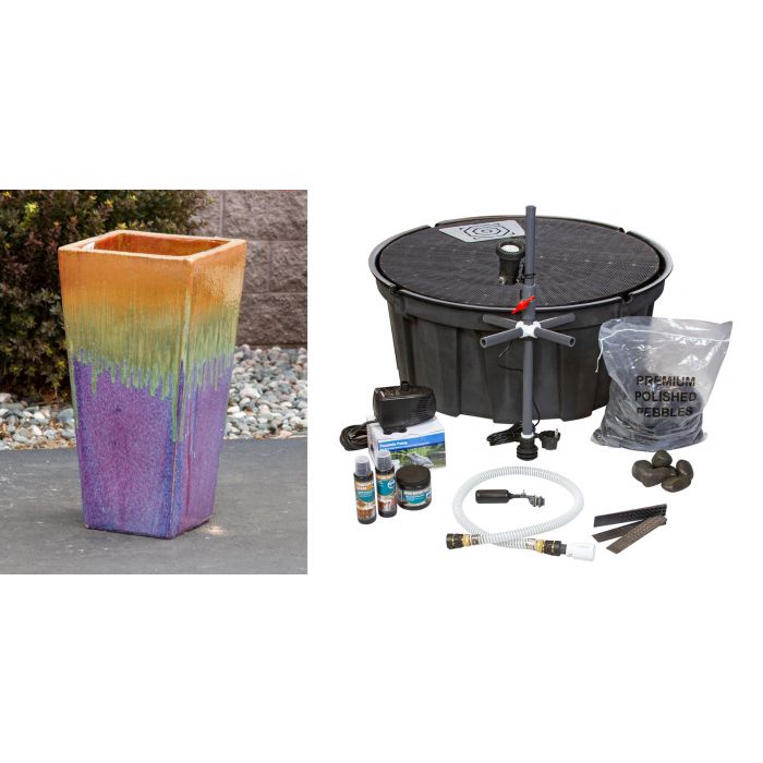 Luna FNT3042 Ceramic Vase Complete Fountain Kit Vase Fountain Blue Thumb 