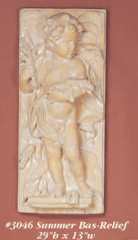 Thumbnail for Bas Relief Cast Stone Outdoor Asian Collection Wall Ornament Tuscan 