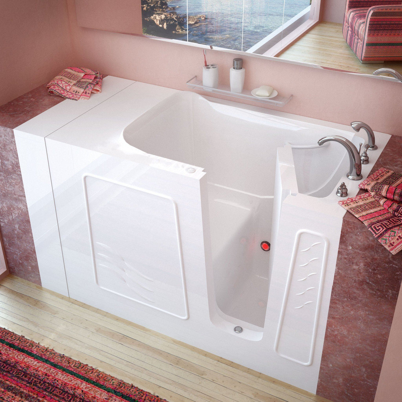 MediTub 3053RWS Walk-In 30 x 53 Right Drain White Soaking Walk-In Bathtub Walk In Tubs MediTub 