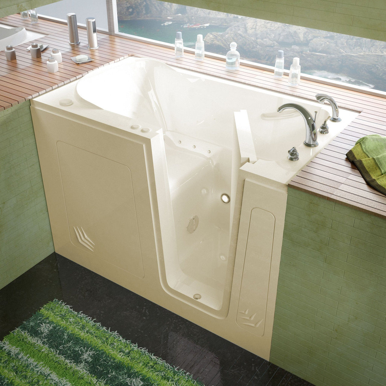 MediTub 3054RBA Walk-In 30 x 54 Right Drain Biscuit Air Jetted Walk-In Bathtub Walk In Tubs MediTub 