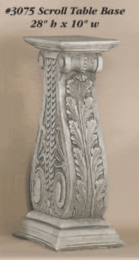 Thumbnail for Scroll Table Base Cast Stone Outdoor Asian Collection Statues Collection Tuscan 