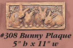 Bunny Plaque Cast Stone Outdoor Asian Collection Wall Ornament Tuscan 