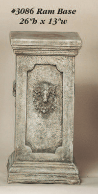 Thumbnail for Ram Base Cast Stone Outdoor Asian Collection Columns Tuscan 