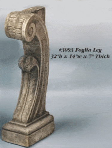 Foglia Leg Cast Stone Outdoor Asian Collection Wall Ornament Tuscan 