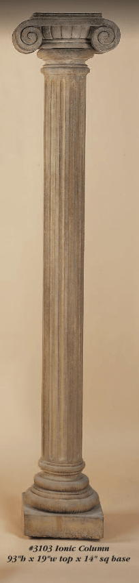 Ionic Column Cast Stone Outdoor Asian Collection Columns Tuscan 