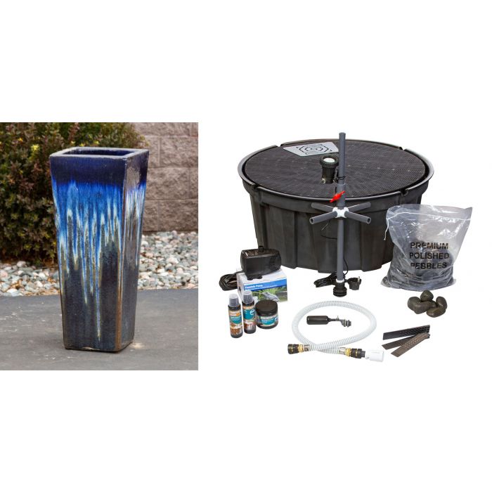 Luna FNT3109 Ceramic Vase Complete Fountain Kit Vase Fountain Blue Thumb 