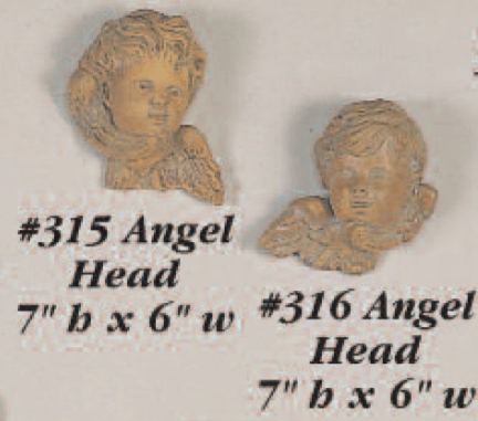 Angel Head Cast Stone Outdoor Asian Collection Wall Ornament Tuscan 
