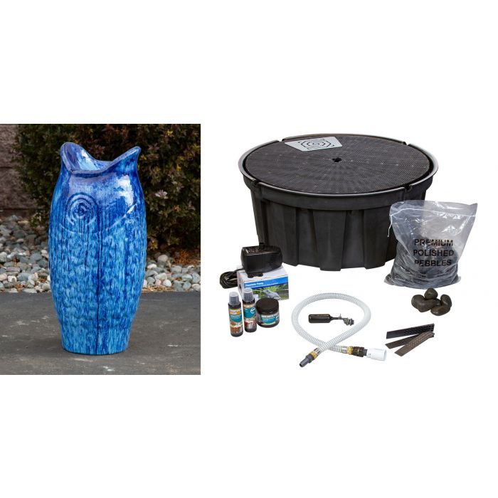 Closed Top FNT3164 Ceramic Vase Complete Fountain Kit Vase Fountain Blue Thumb 