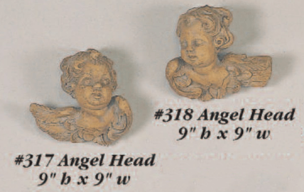 Angel Head With Wings Cast Stone Outdoor Asian Collection Wall Ornament Tuscan 