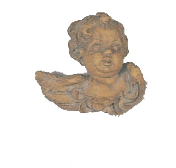 Angel Head With Wings Cast Stone Outdoor Asian Collection Wall Ornament Tuscan Natural (N) Right 