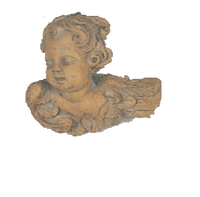 Thumbnail for Angel Head With Wings Cast Stone Outdoor Asian Collection Wall Ornament Tuscan Natural (N) Left 