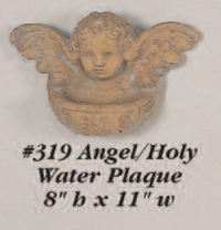 Thumbnail for Angel Holy Water Plaque Cast Stone Outdoor Asian Collection Wall Ornament Tuscan 