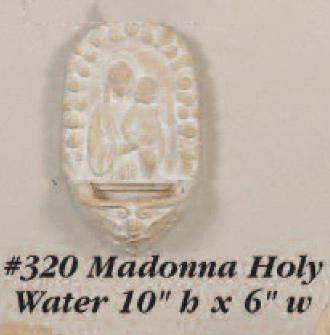 Madonna Holy Water Cast Stone Outdoor Asian Collection Wall Ornament Tuscan 