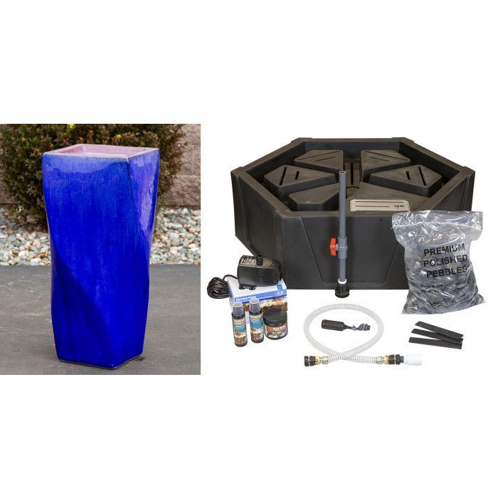 Closed Top FNT3210 Ceramic Vase Complete Fountain Kit Vase Fountain Blue Thumb 