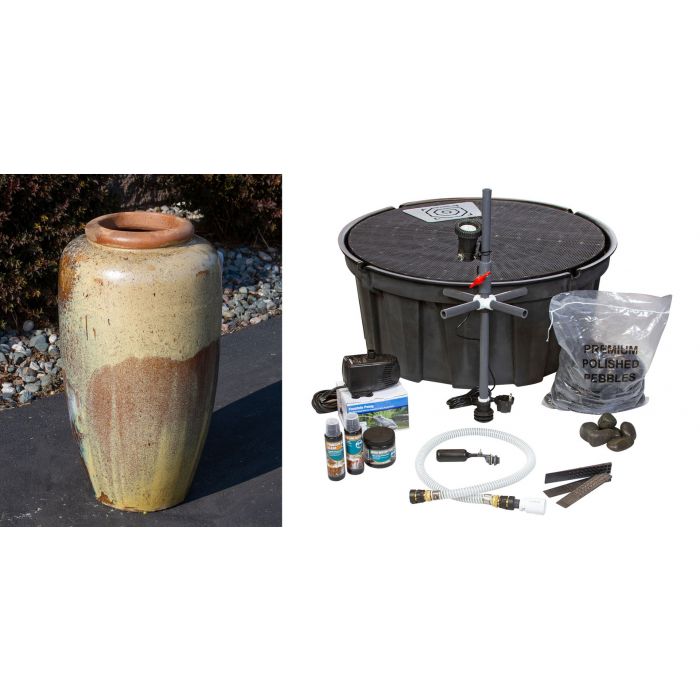 Oil Jar FNT3225 Ceramic Vase Complete Fountain Kit Vase Fountain Blue Thumb 