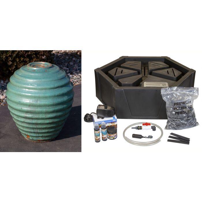 Closed Top FNT3232 Ceramic Vase Complete Fountain Kit Vase Fountain Blue Thumb 
