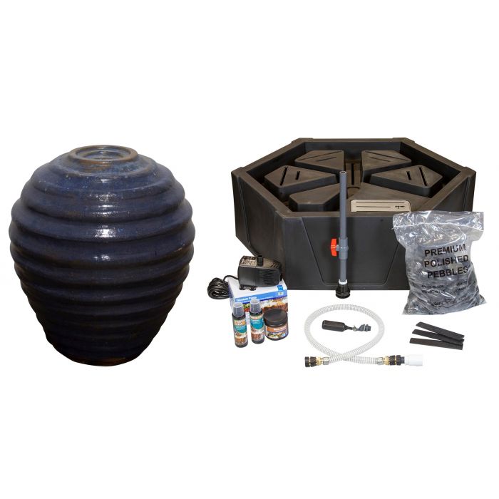 Closed Top FNT3234 Ceramic Vase Complete Fountain Kit Vase Fountain Blue Thumb 