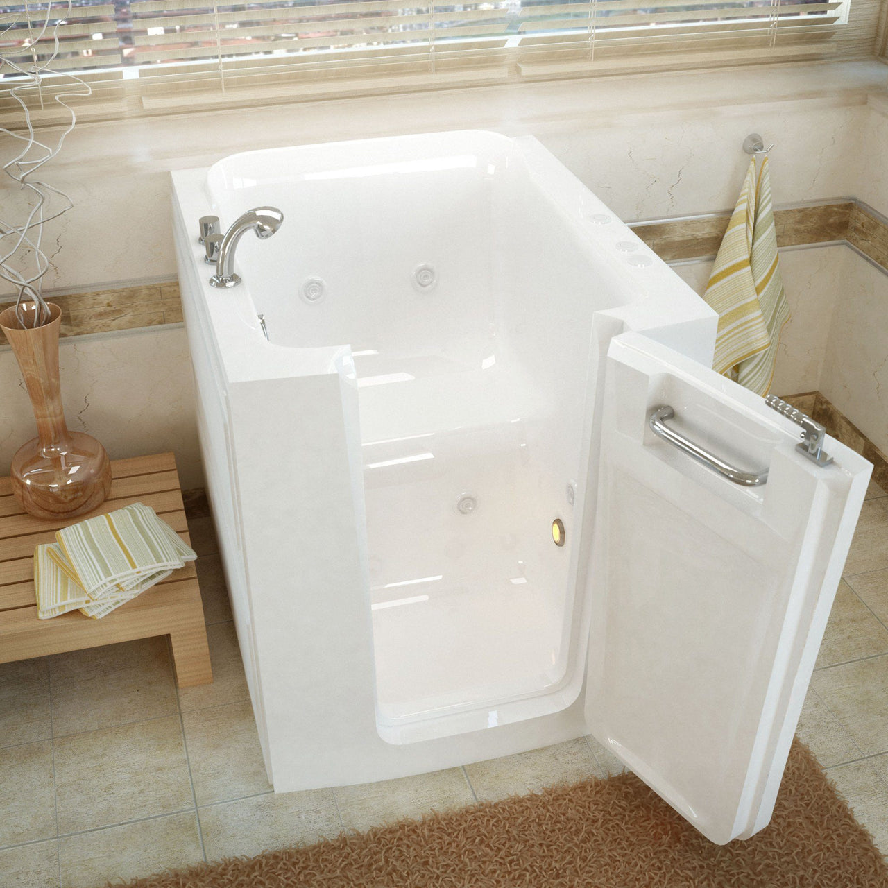 MediTub Walk-In 32 x 38 Right Door White Whirlpool Jetted Walk-In Bathtub Walk In Tubs MediTub 