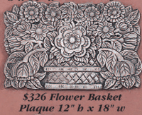 Thumbnail for Flower Basket Plaque Cast Stone Outdoor Asian Collection Wall Ornament Tuscan 