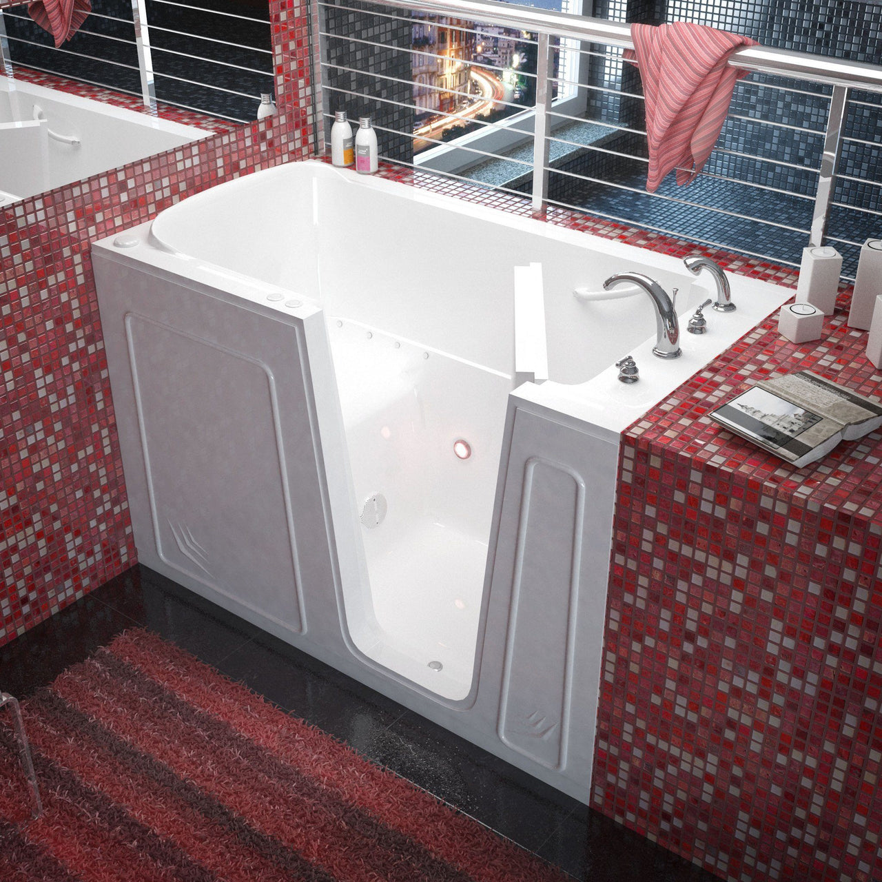 MediTub 3260RWA Walk-In 32 x 60 Right Drain White Air Jetted Walk-In Bathtub Walk In Tubs MediTub 