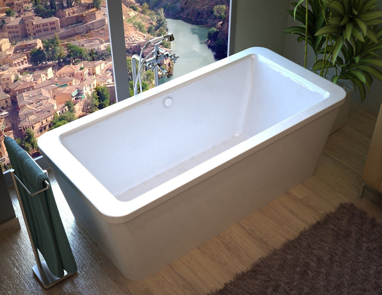 Atlantis Whirlpools 3267AA Aquarius 34 x 67 Rectangular Freestanding Air Jetted Bathtub Whirlpool Bathtub Atlantis 