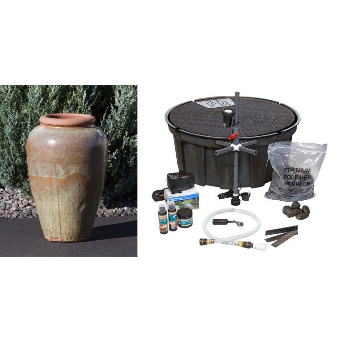 Tuscany FNT3294 Ceramic Triple Vase Complete Fountain Kit Vase Fountain Blue Thumb 