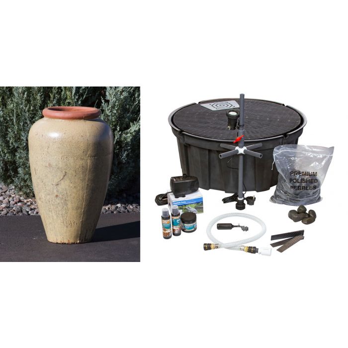 Tuscany FNT3295 Ceramic Triple Vase Complete Fountain Kit Vase Fountain Blue Thumb 