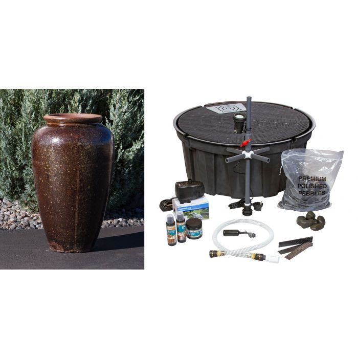 Tuscany FNT3303 Ceramic Triple Vase Complete Fountain Kit Vase Fountain Blue Thumb 