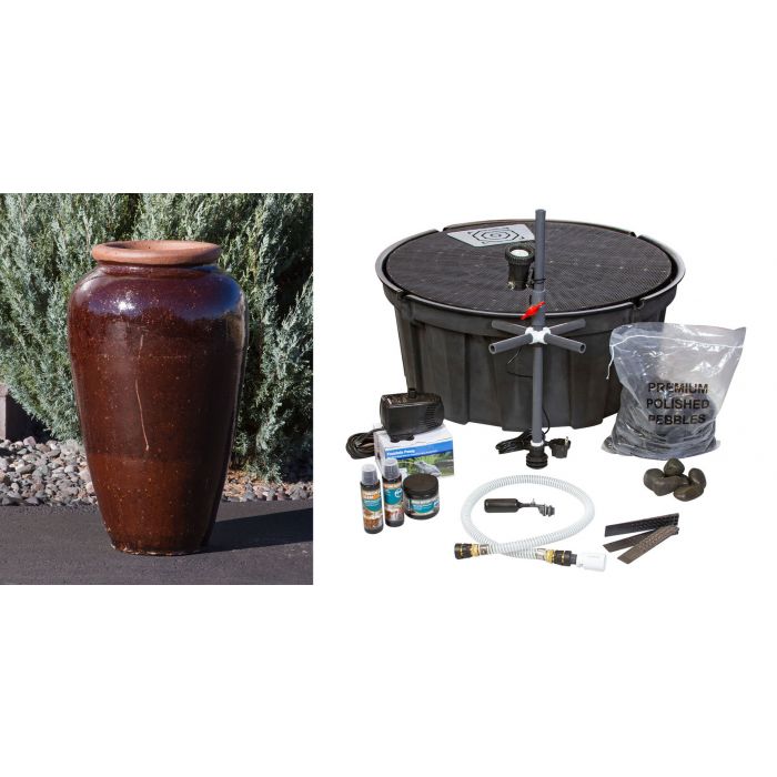 Tuscany FNT3308 Ceramic Triple Vase Complete Fountain Kit Vase Fountain Blue Thumb 